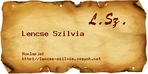 Lencse Szilvia névjegykártya